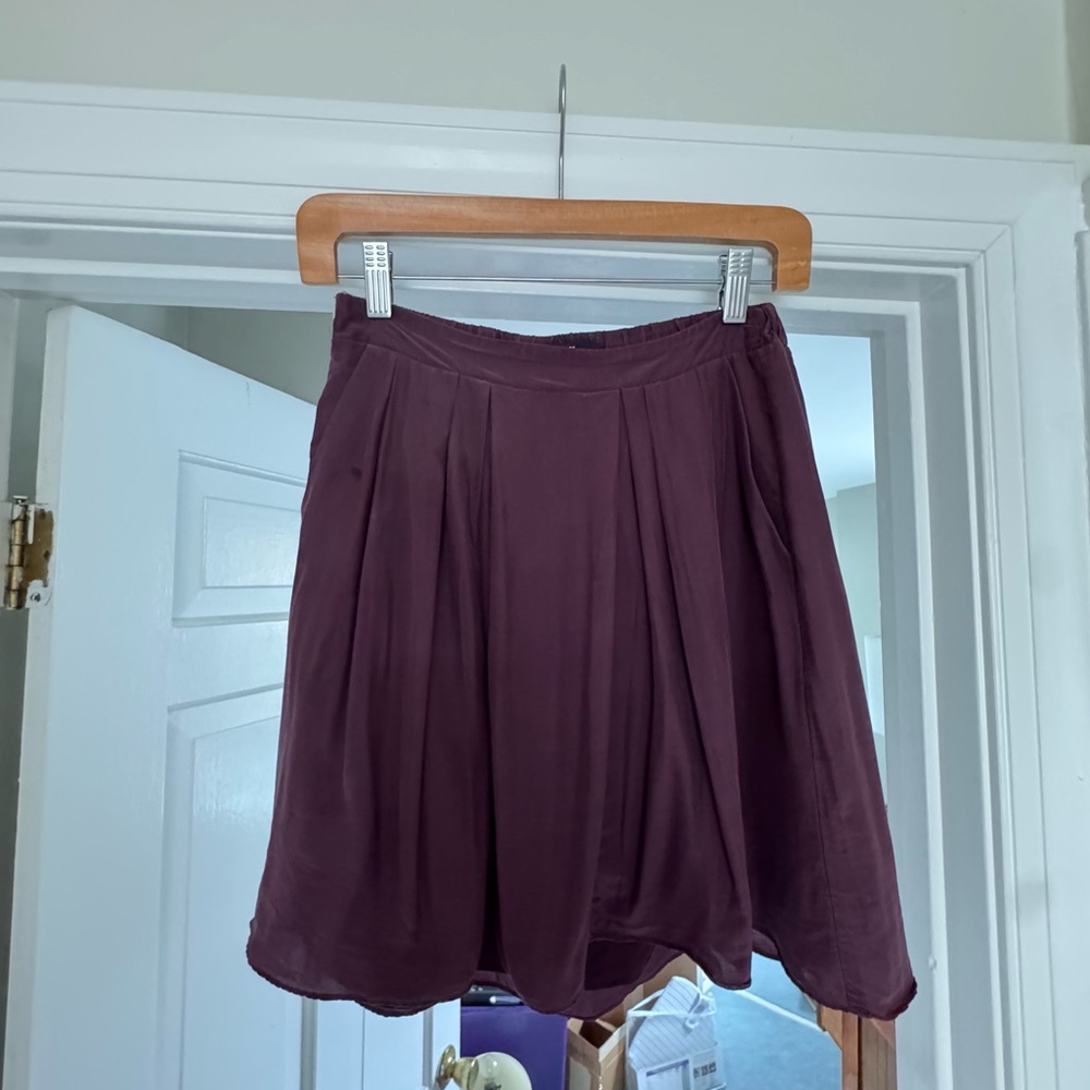 Madewell Plum Silk Mini Skirt